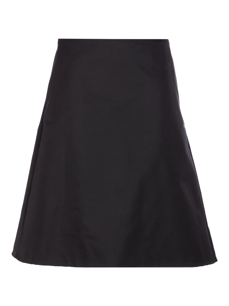Flared Black Skirt In Silk Blend