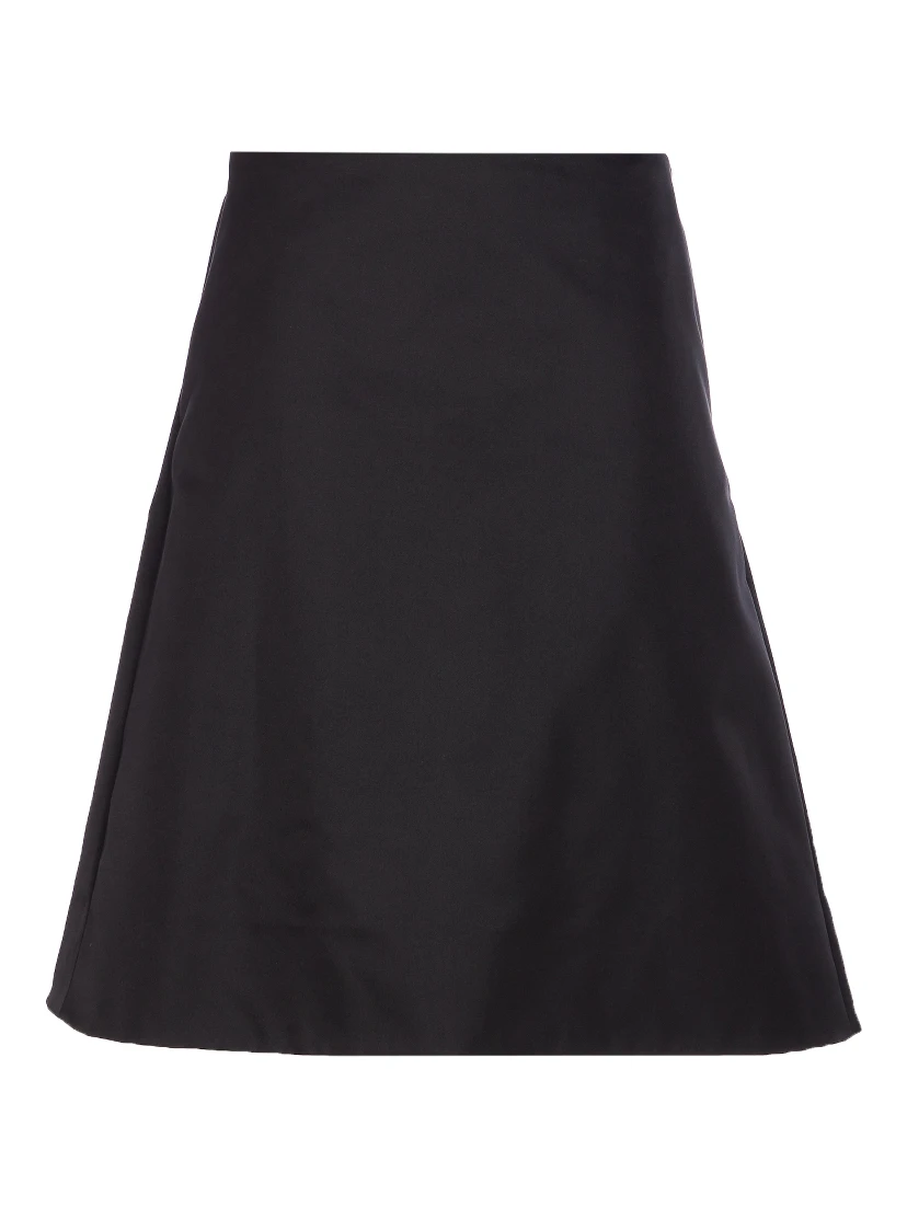 Flared Black Skirt In Silk Blend