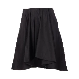 Flared Black Skirt In Silk Blend