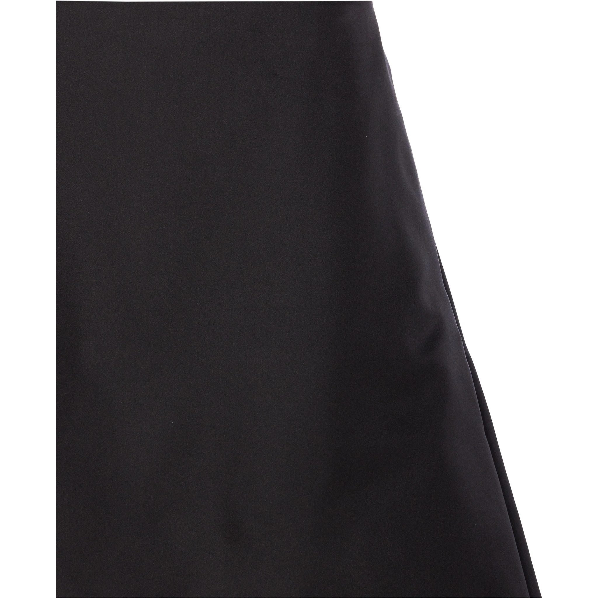 Flared Black Skirt In Silk Blend