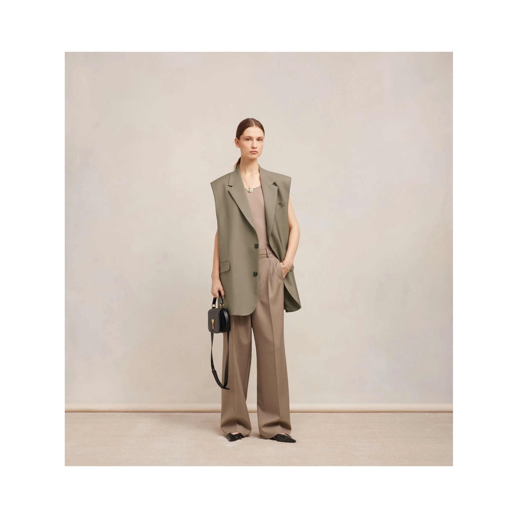 Ami Paris Coats Beige