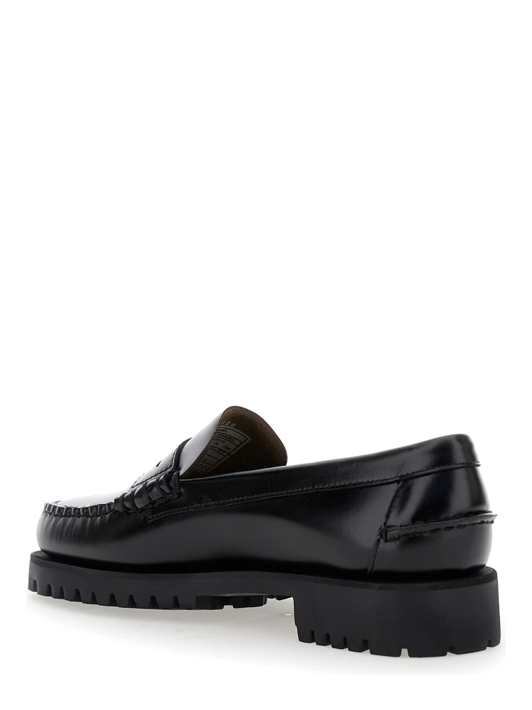 Black Slip-On Loafers with Lug Sole in Leather Woman alternative