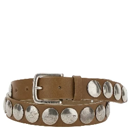 Black Studded Belt in Leather Woman