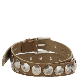 Black Studded Belt in Leather Woman