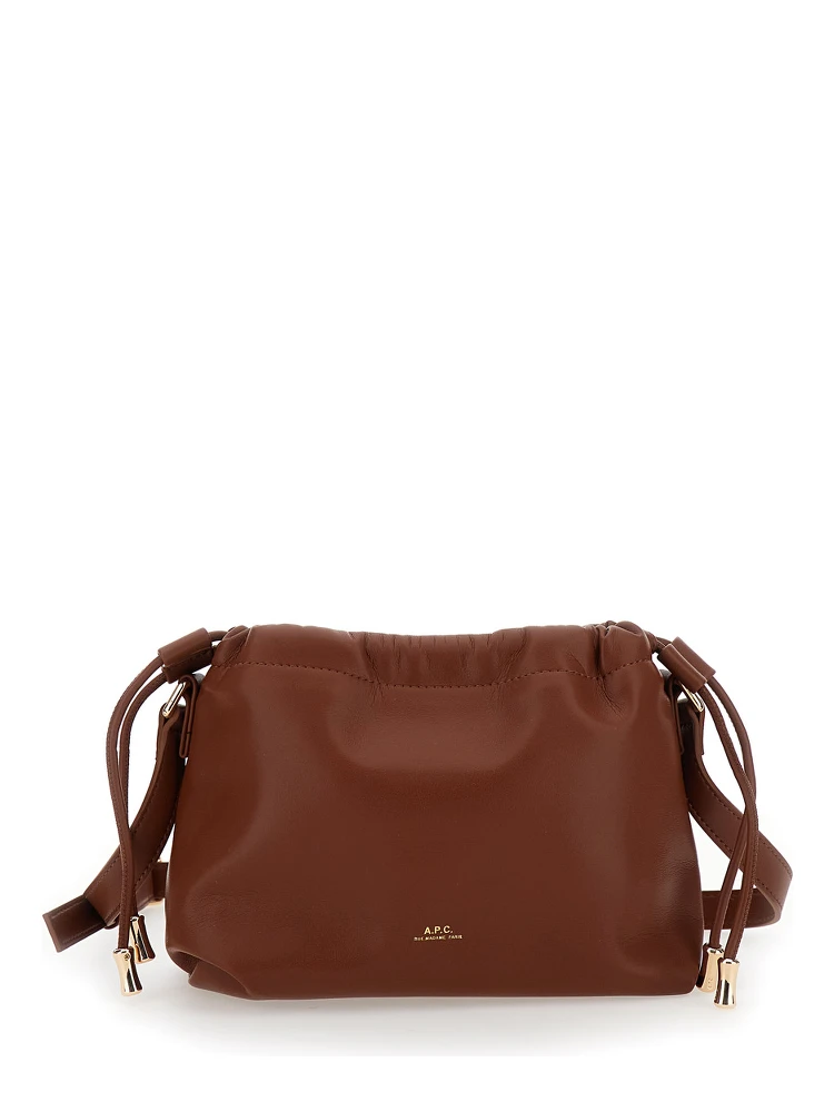 Ninon Mini Brown Crossbody Bag with Embossed Logo on the Front and Adjustable Shoulder Strap in Ecoleather Woman
