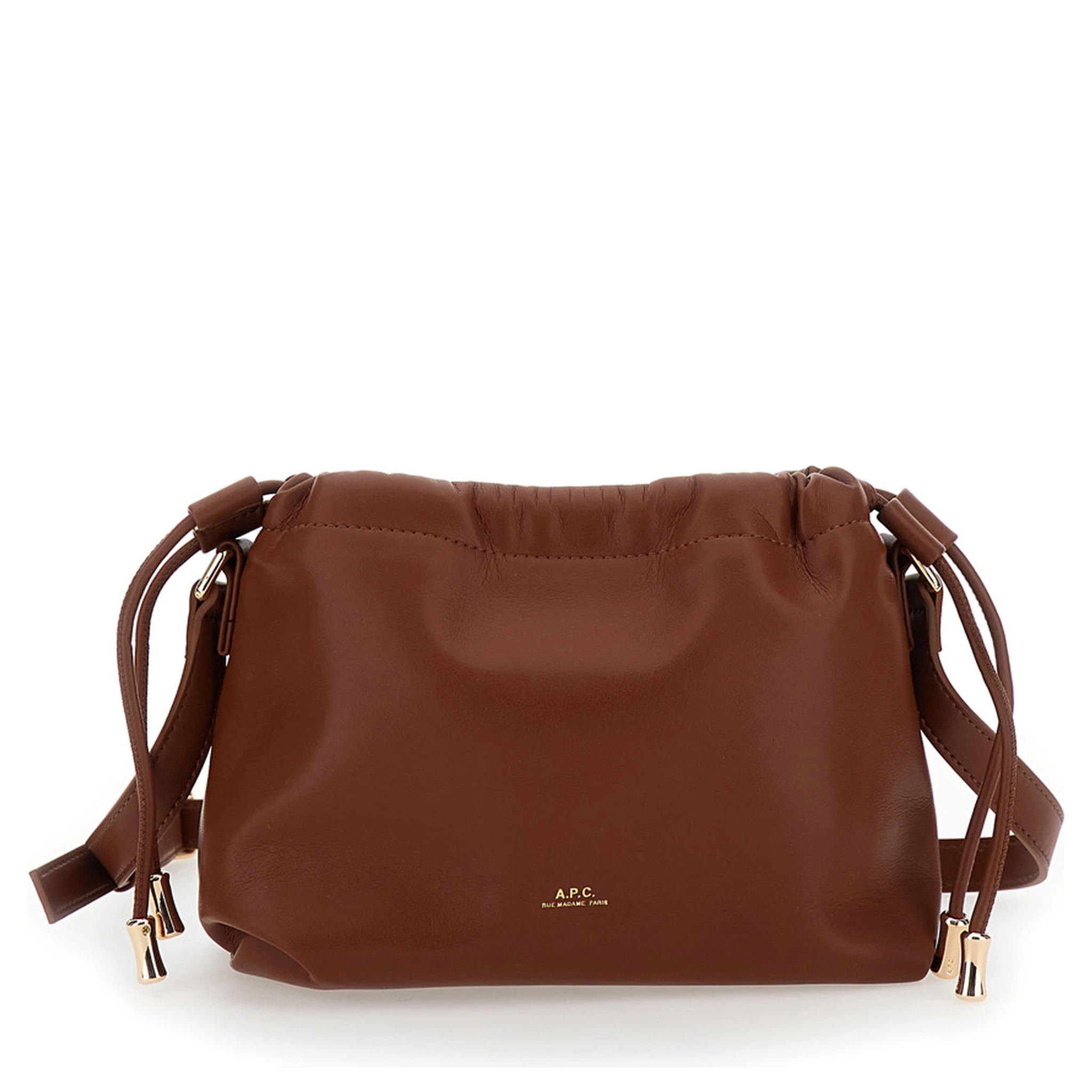 Ninon Mini Brown Crossbody Bag with Embossed Logo on the Front and Adjustable Shoulder Strap in Ecoleather Woman