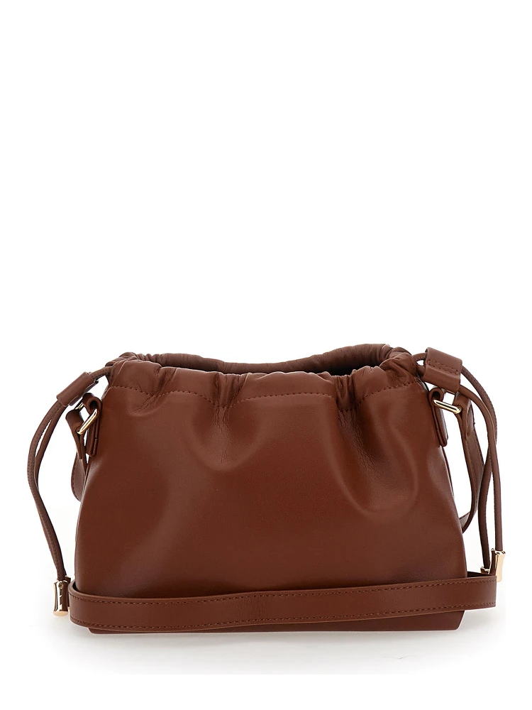 Ninon Mini Brown Crossbody Bag with Embossed Logo on the Front and Adjustable Shoulder Strap in Ecoleather Woman alternative