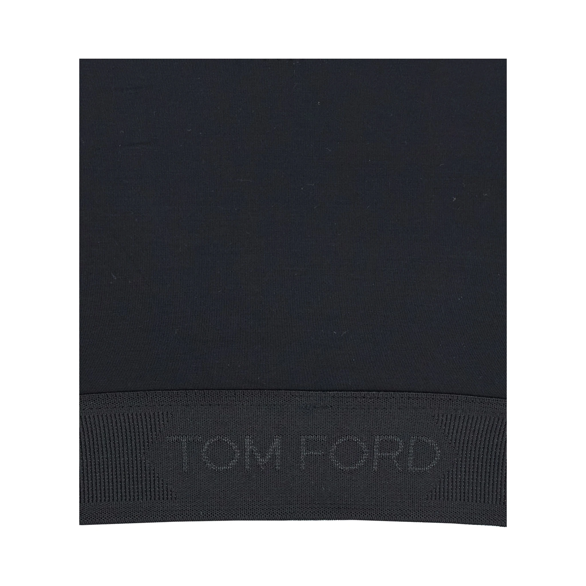 Black Bralette Top with Scoop Neck and Logo Lettering on the Front in Modal Stretch Woman