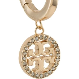 Icon Gold-Colored Hoop Earrings with Crystals in Brass Woman