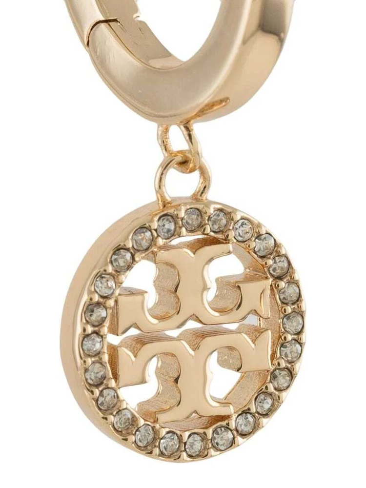 Icon Gold-Colored Hoop Earrings with Crystals in Brass Woman alternative