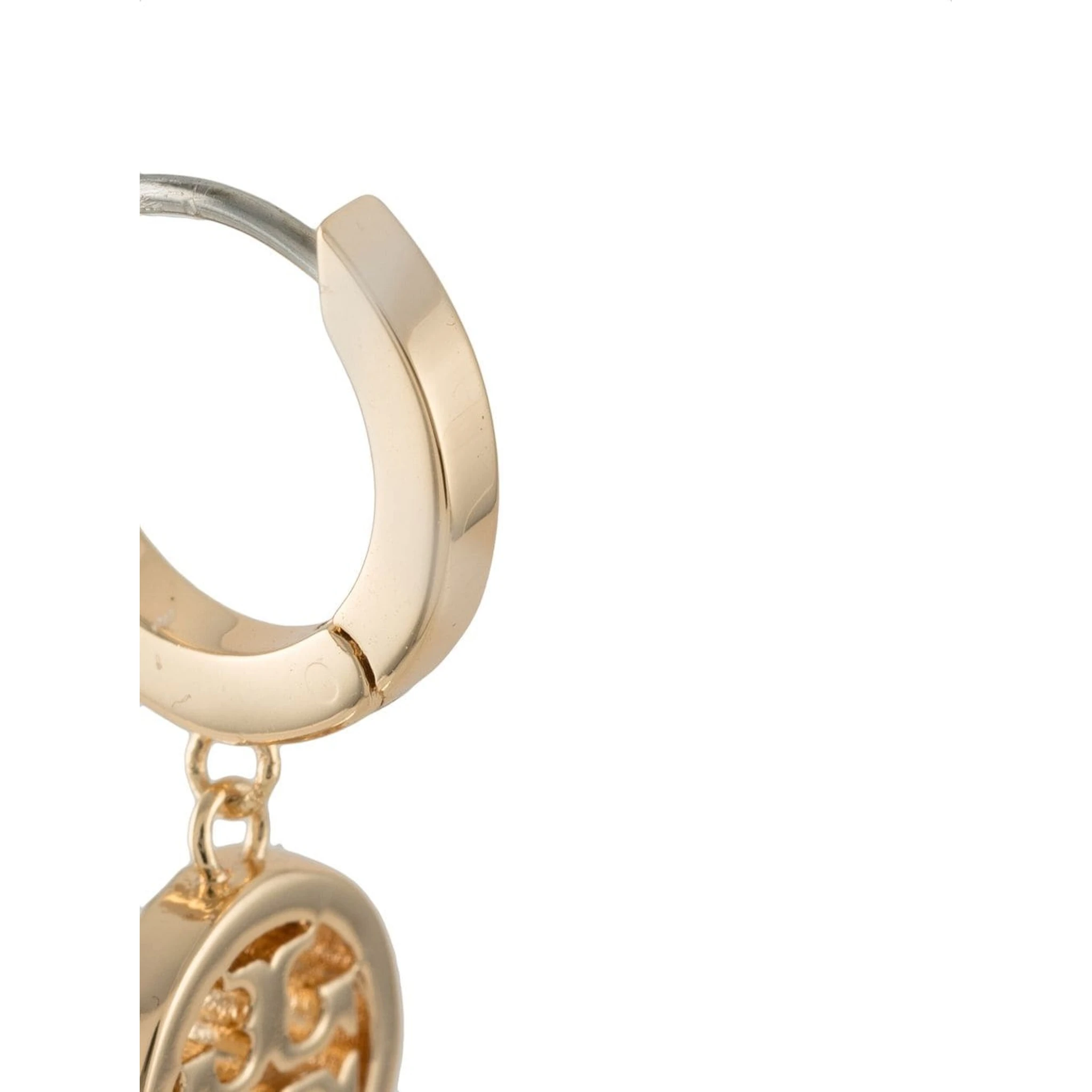 Icon Gold-Colored Hoop Earrings with Crystals in Brass Woman
