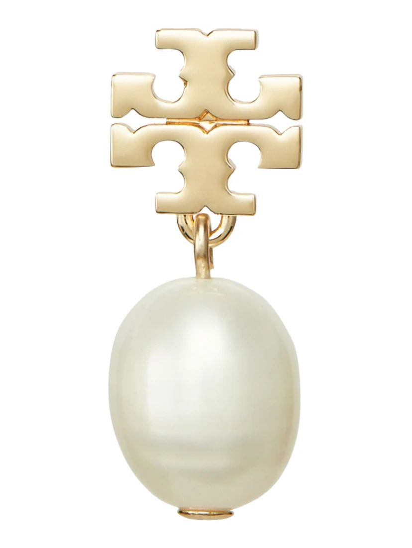 Kira Gold Colored Hoop Earings with Pearl Detail in Metal Woman