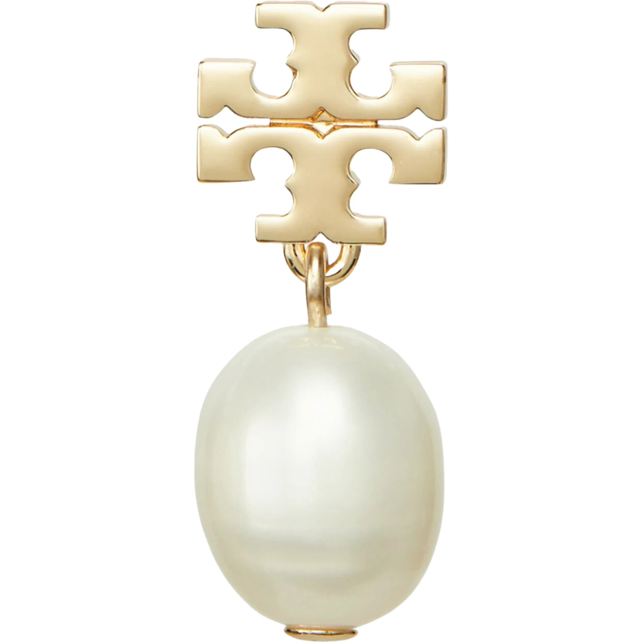 Kira Gold Colored Hoop Earings with Pearl Detail in Metal Woman