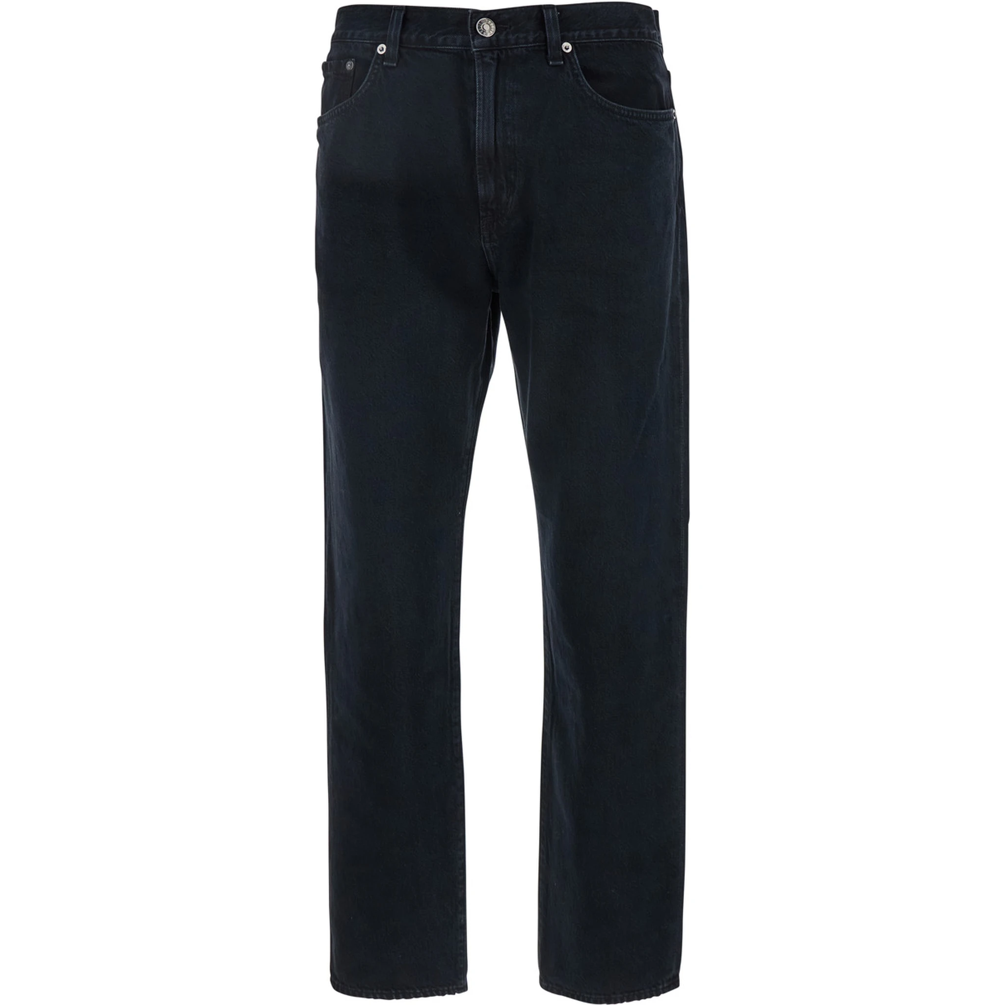 Curtise Black Jeans with Logo Patch on the Rear in Denim Man