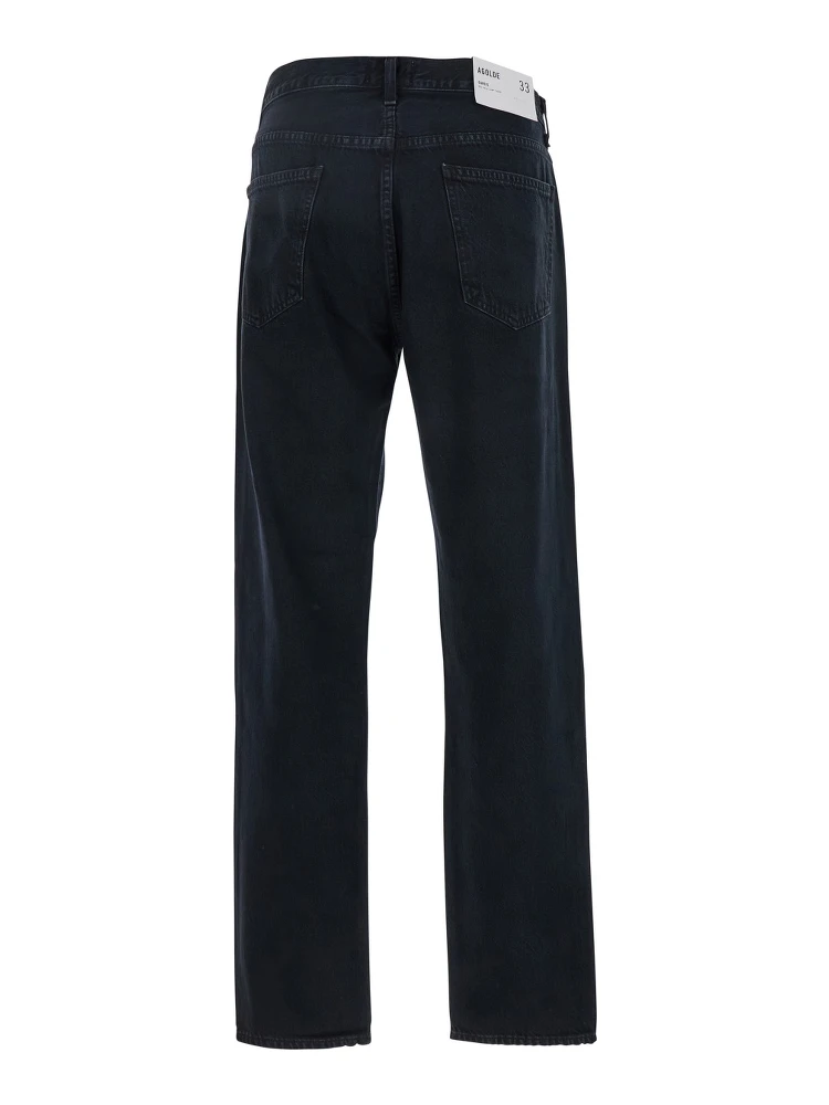 Curtise Black Jeans with Logo Patch on the Rear in Denim Man alternative