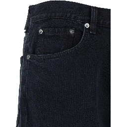 Curtise Black Jeans with Logo Patch on the Rear in Denim Man