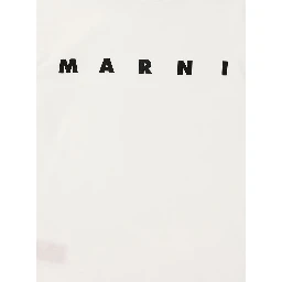 White Crewneck T-Shirt with Logo Lettering Print in Cotton Boy