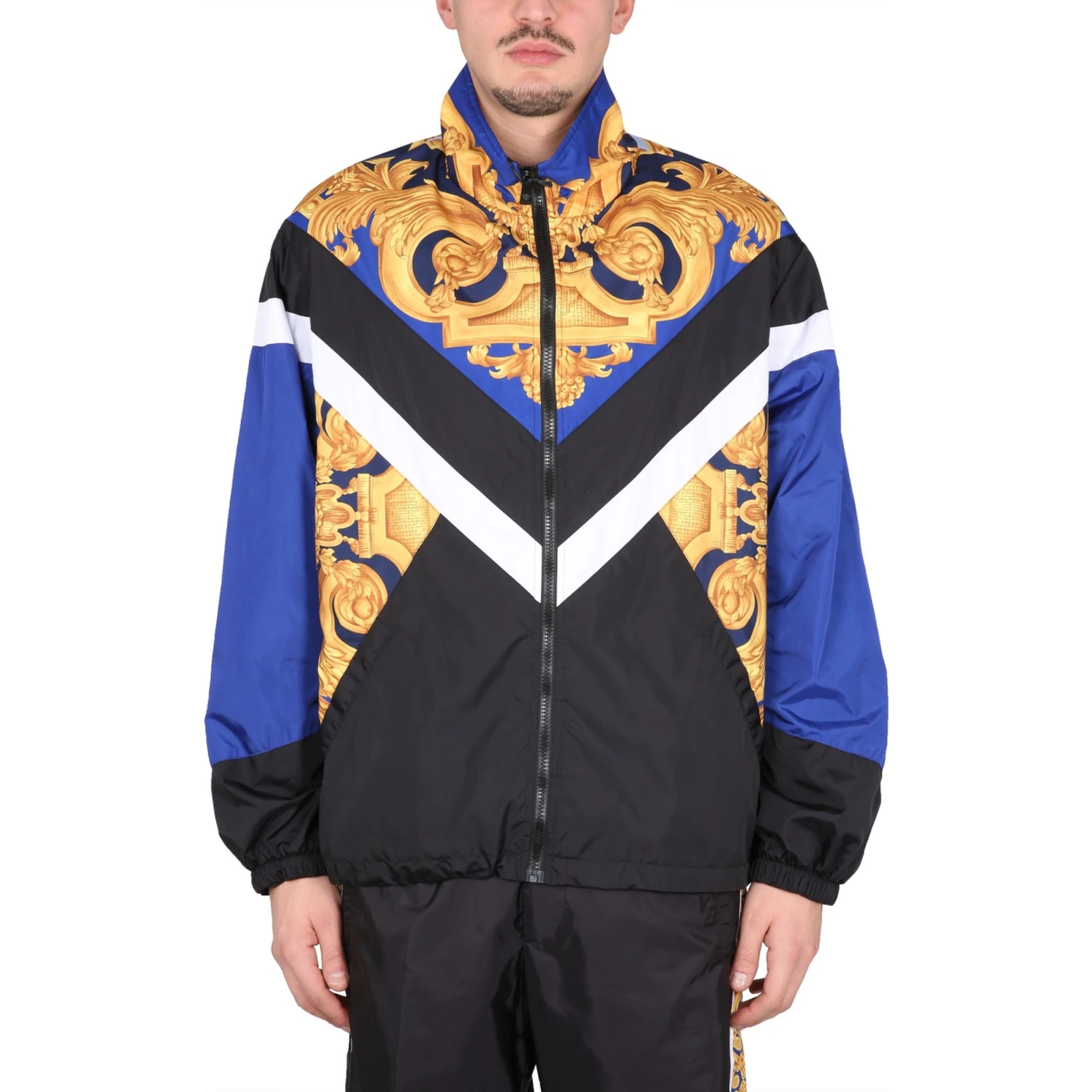 WINDPROOF JACKET WITH BAROQUE PRINT