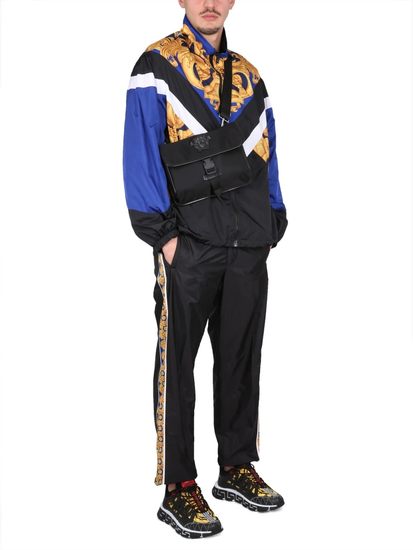 WINDPROOF JACKET WITH BAROQUE PRINT