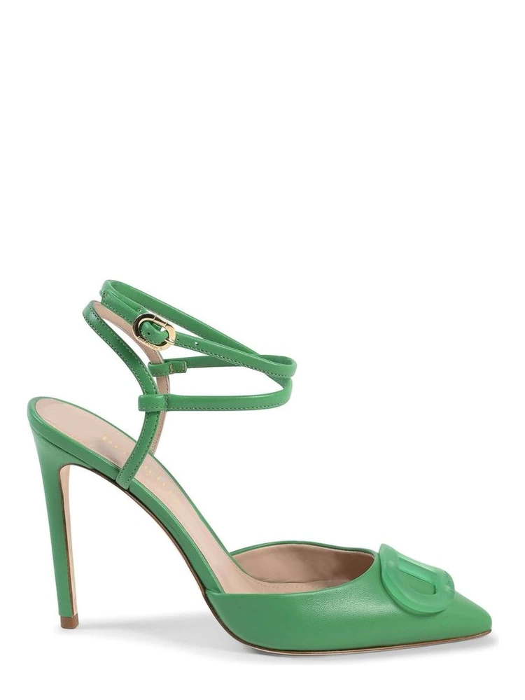 Green Leather High Heel Pumps