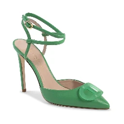 Green Leather High Heel Pumps
