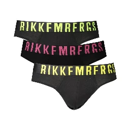 Black Polyester Men's Brief