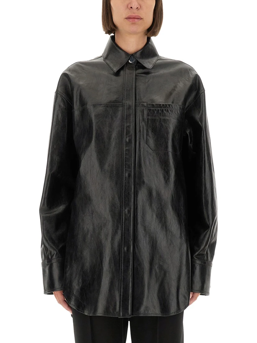 LEATHER "BOREL" SHIRT
