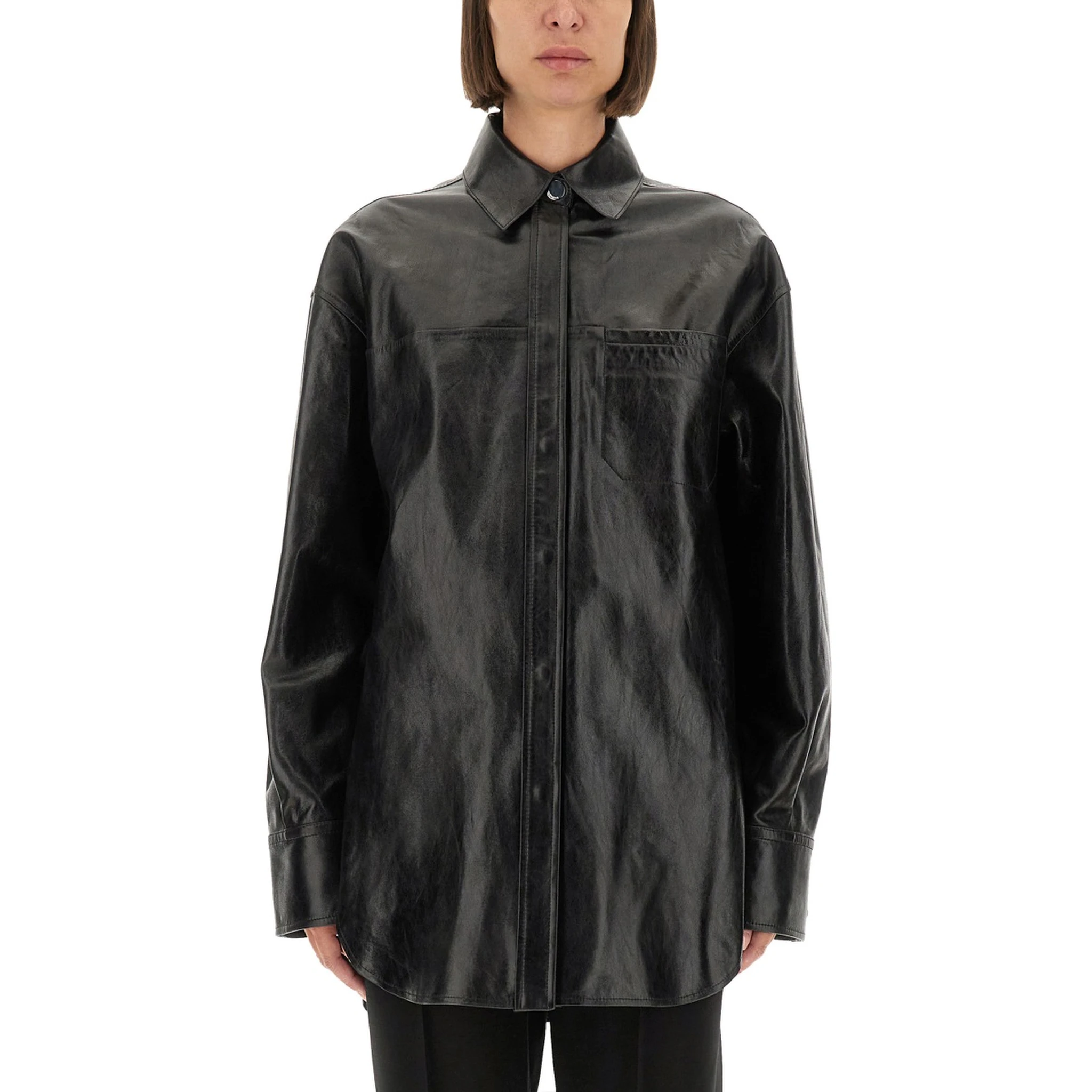 LEATHER "BOREL" SHIRT