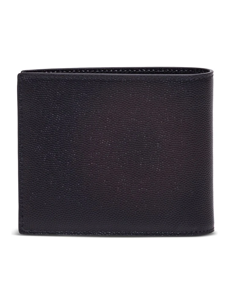 Saint Laurent Mans Bifold Black Leather Wallet with Logo alternative
