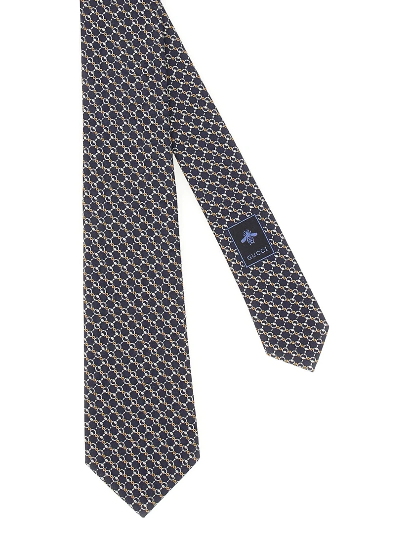 SILK JACQUARD TIE WITH CLAMP
