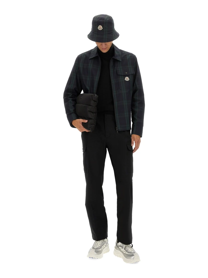 CHECKED COTTON GABARINE SHIRT JACKET