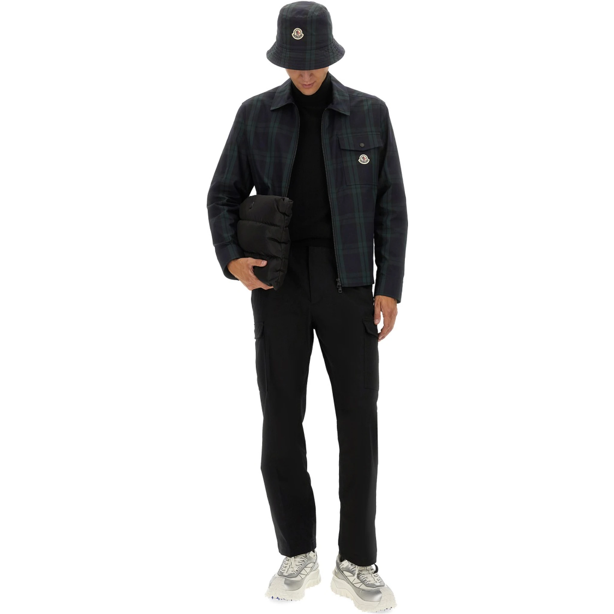 CHECKED COTTON GABARINE SHIRT JACKET