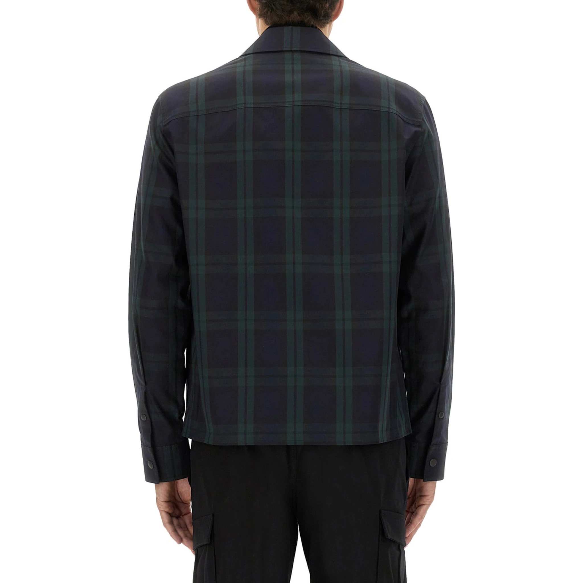 CHECKED COTTON GABARINE SHIRT JACKET