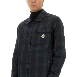 CHECKED COTTON GABARINE SHIRT JACKET