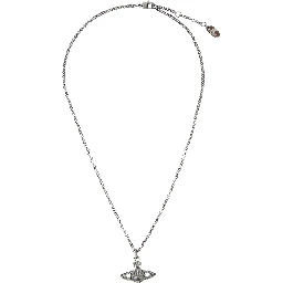 Silver-Colored Necklace with Orb Pendant in Brass Woman