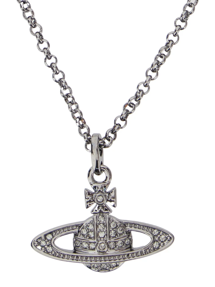 Silver-Colored Necklace with Orb Pendant in Brass Woman alternative