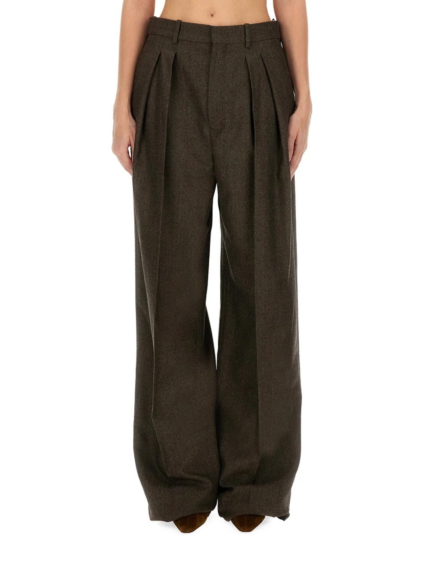 WOOL WIDE LEG PANTS