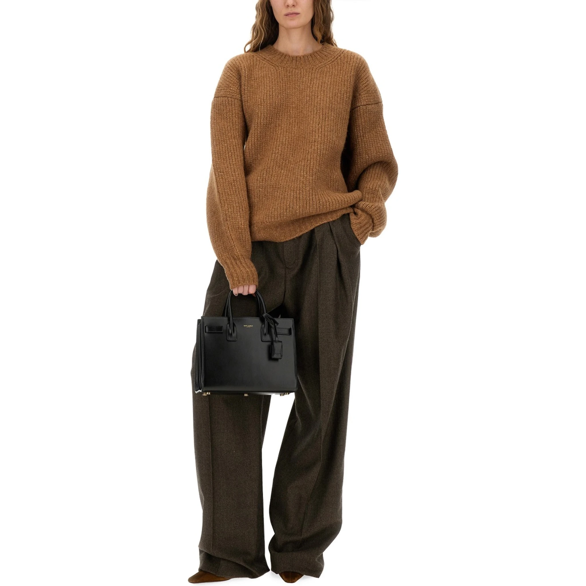 WOOL WIDE LEG PANTS