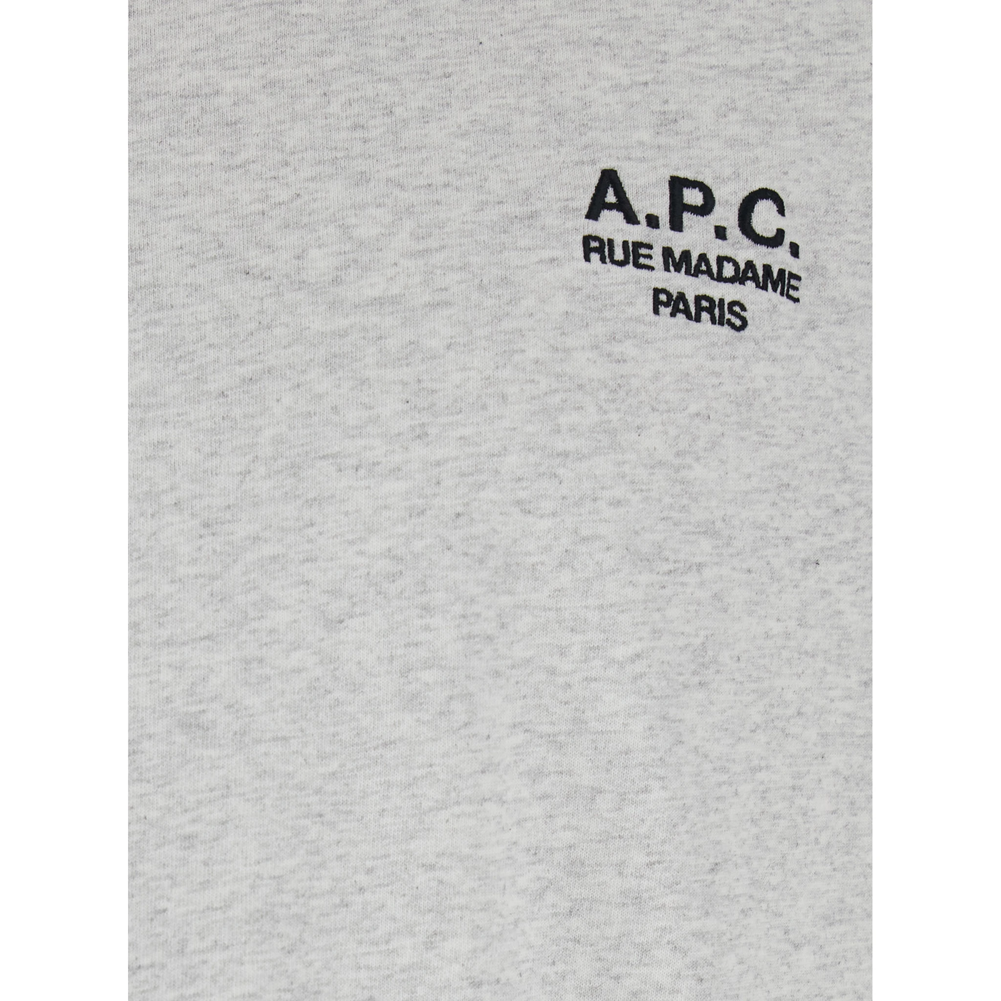 Grey Crewneck T-Shirt with Logo Embroidered on the Front in Cotton Woman