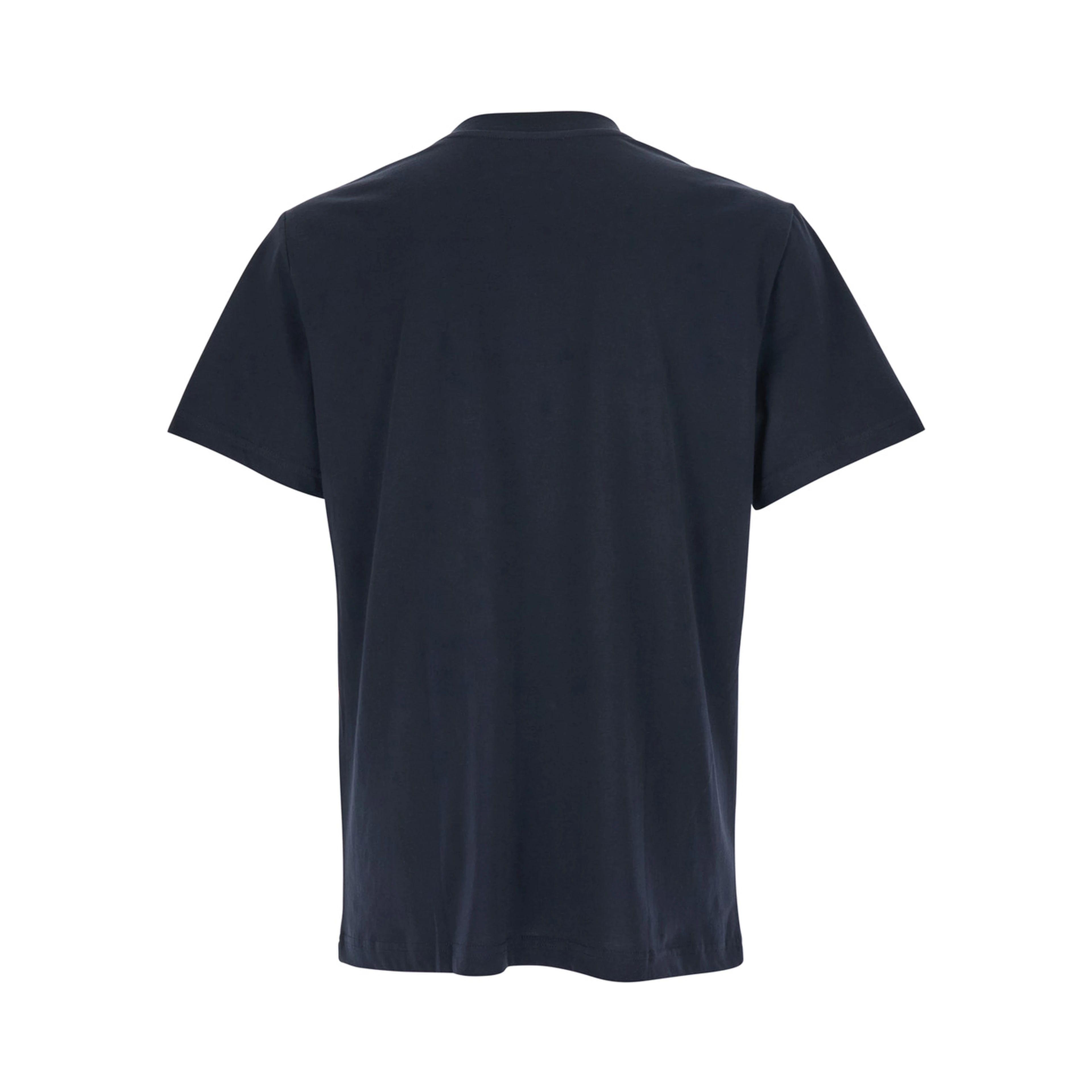 Blue Crewneck T-Shirt with Logo on the Front in Cotton Woman