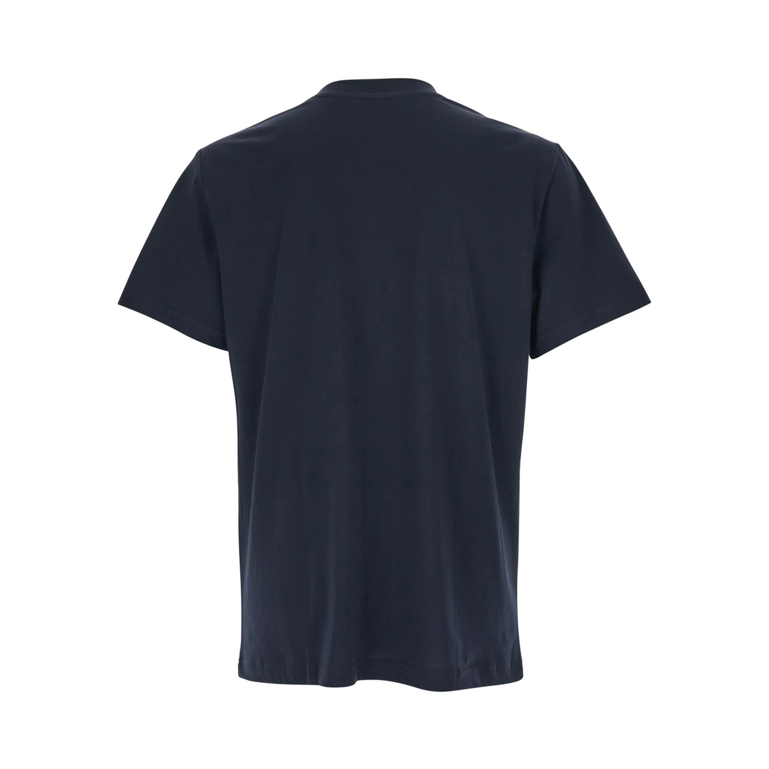Blue Crewneck T-Shirt with Logo on the Front in Cotton MAn