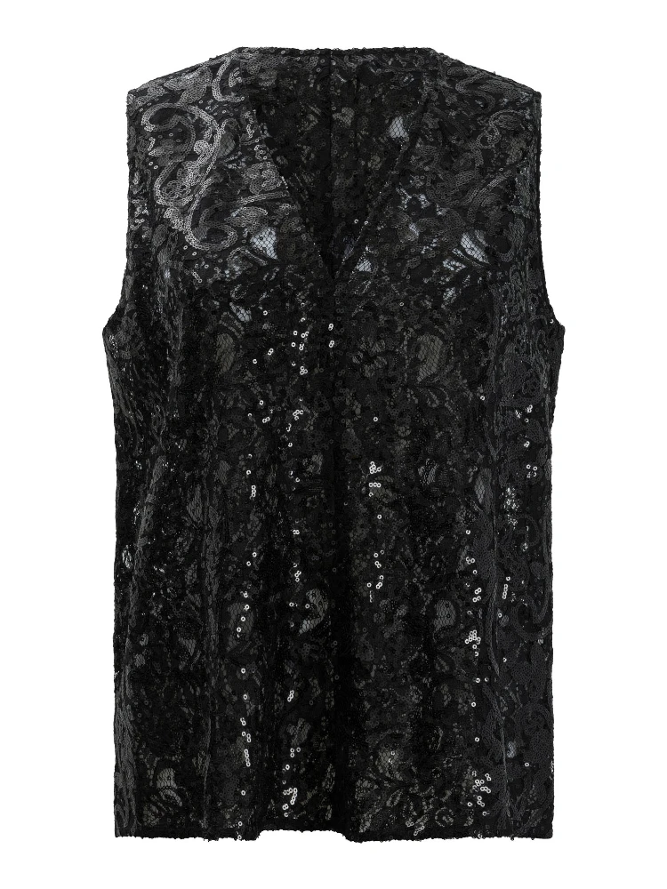 Sleeveless top with sequins