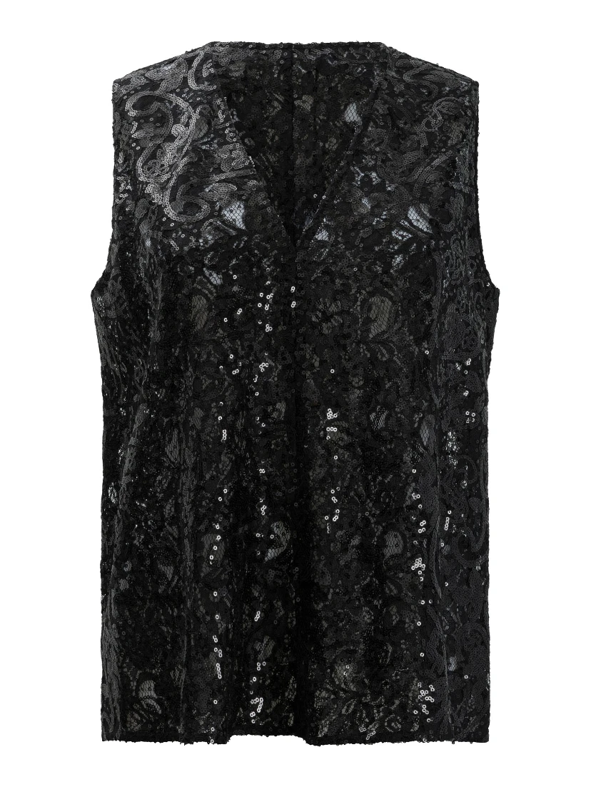 Sleeveless top with sequins