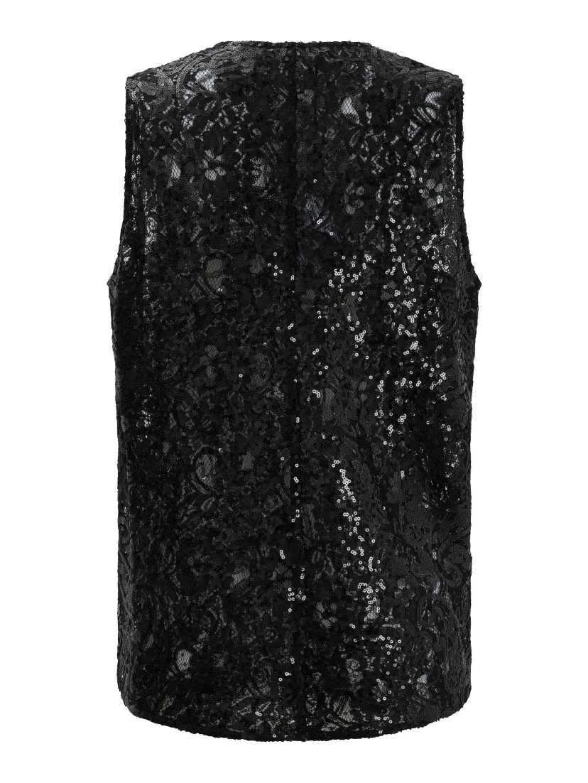 Sleeveless top with sequins