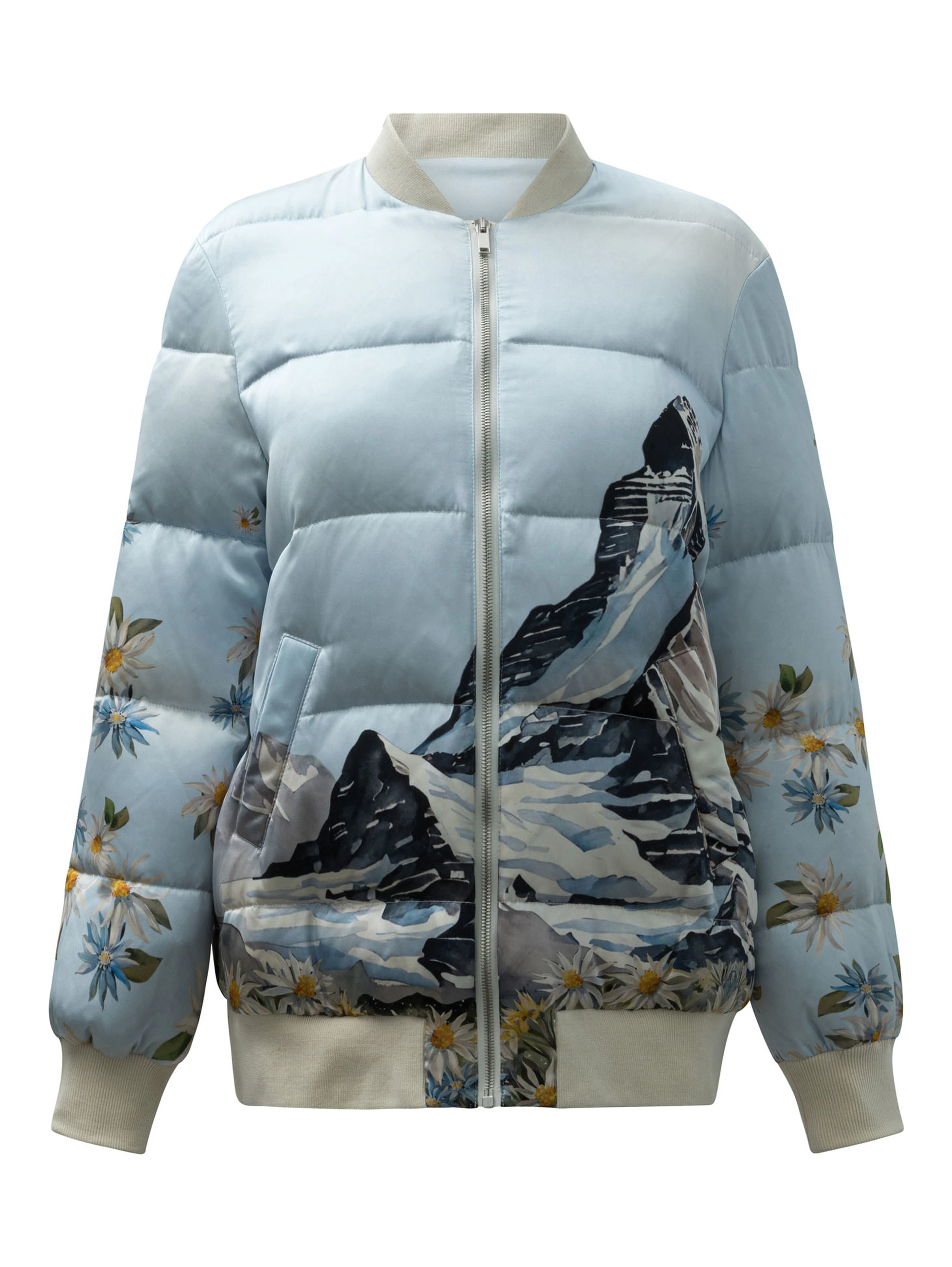 "Zermatt" silk bomber jacket