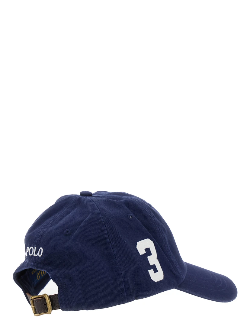 Blue Baseball Cap with Maxi Pony on the Front and Numeric Detail on the Side in Cotton Man