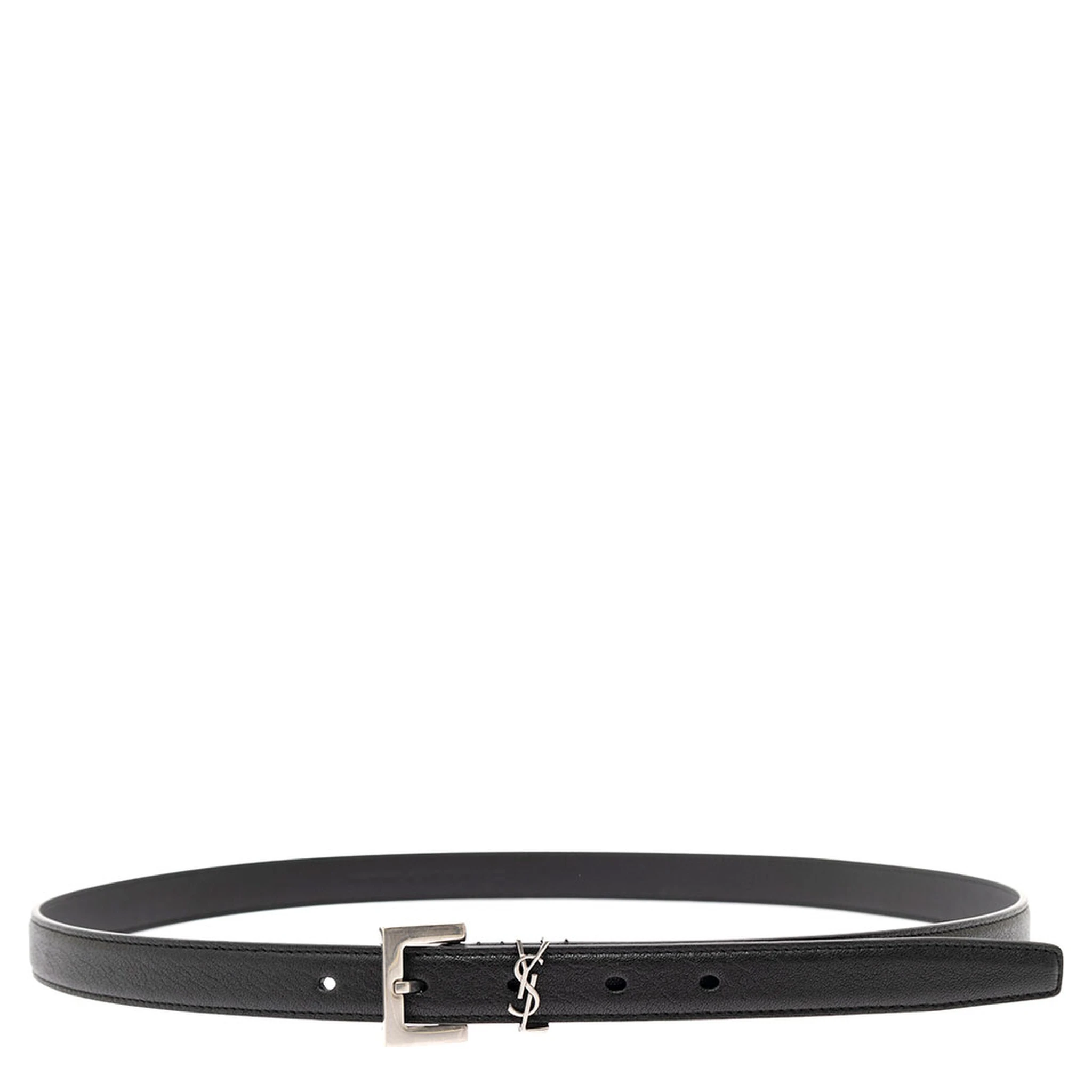Soft Leather Belt with Metal Buckle Man YSL