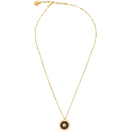 Gold-Colored Necklace with Medusa Charm in Metal Man