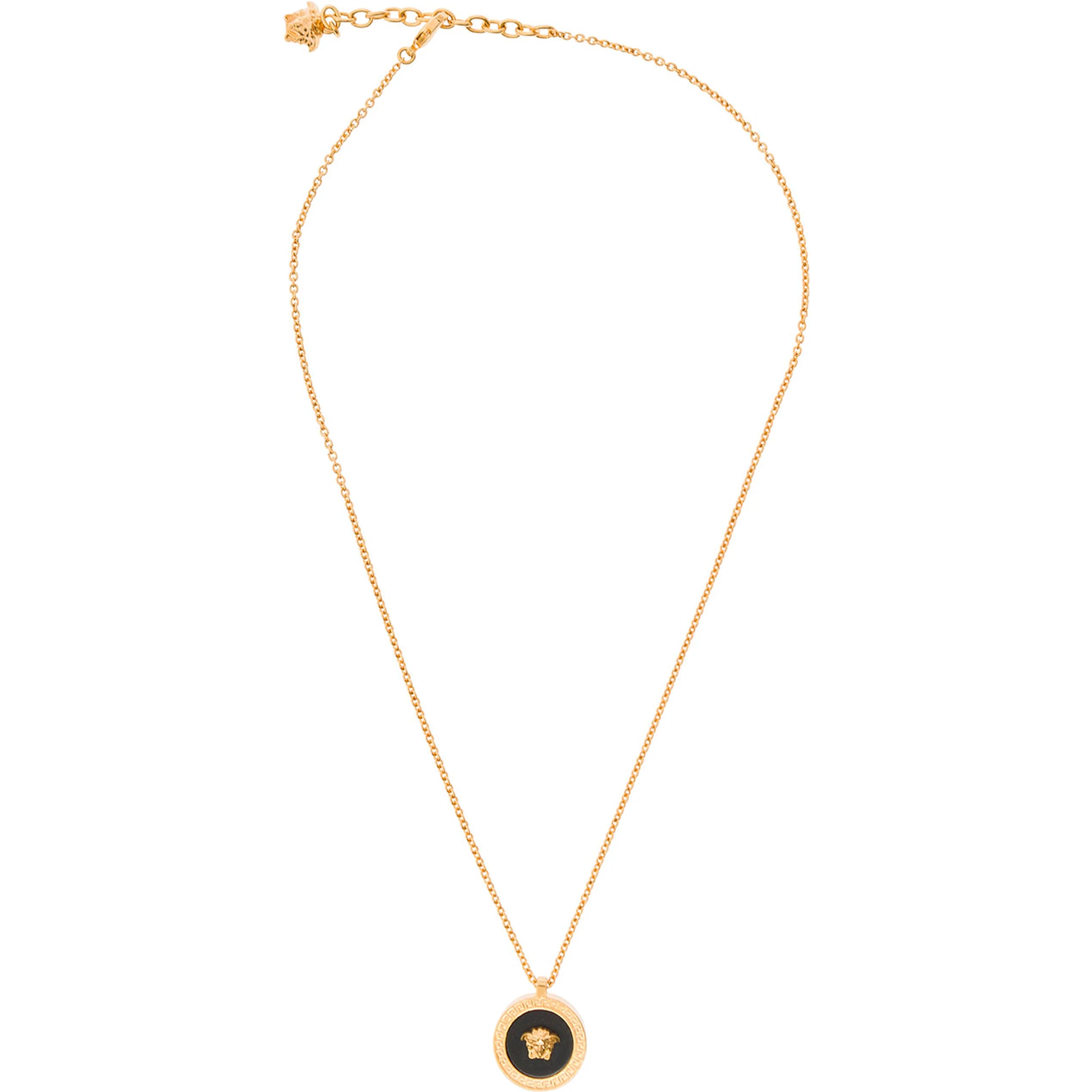Gold-Colored Necklace with Medusa Charm in Metal Man