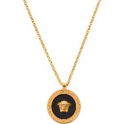 Gold-Colored Necklace with Medusa Charm in Metal Man